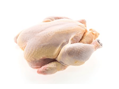 Whole chicken prepared for sale